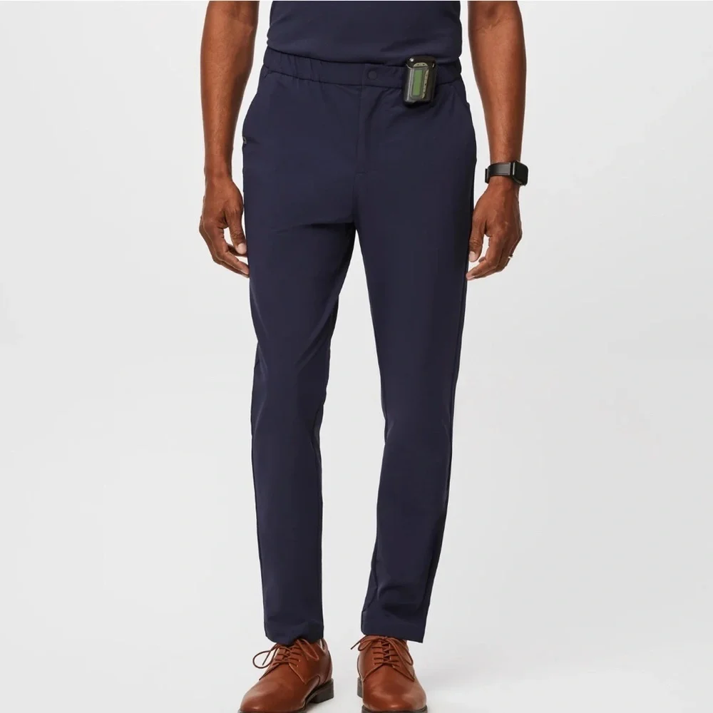 FIGSPRO Tailored Trouser Men's Black Pants Medium Tall with snap front black